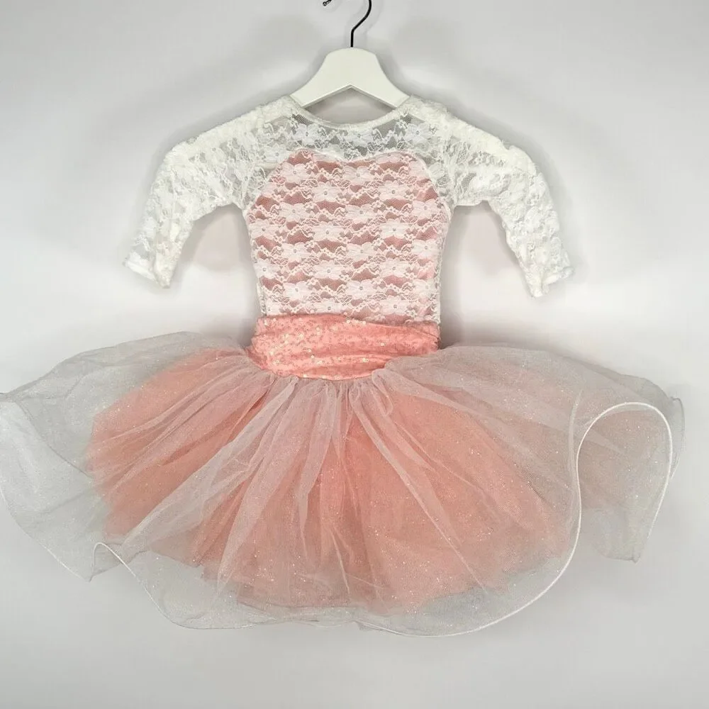 Weissman Lace Sequin Lace Glitter Tulle Dress Style 9804 - US Size SC (Child Sma